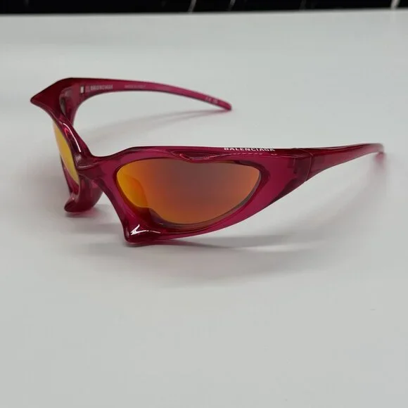 NEW BALENCIAGA SUNGLASSES RED UNISEX BALENCIAGA BB0352S 006 - Picture 5 of 9